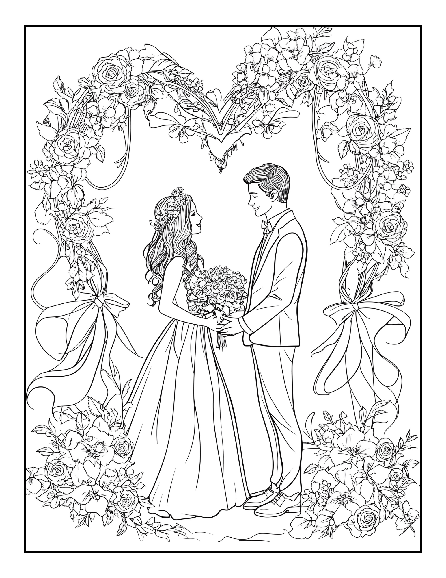 50 Valentines Day Coloring Book  [EASY] [50+ Designs + Immediate Access!]