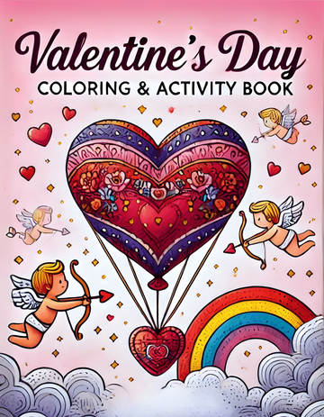 50 Valentines Day Coloring Book  [EASY] [50+ Designs + DOWNLOAD for Immediate Access!]