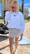 Embroidered American Flag Crewneck Sweatshirt, Unisex