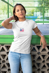 USA Flag Chest Tee — Minimal American Pride T-Shirt