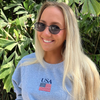 Embroidered American Flag+USA Crewneck