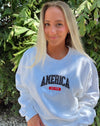 Embroidered Unisex America Est Crewneck