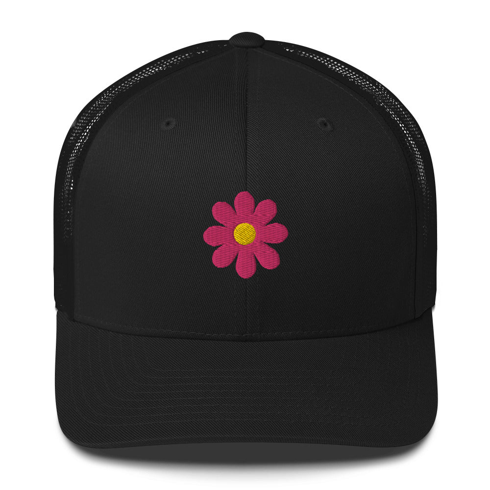 Hot Pink Flower Trucker Hat