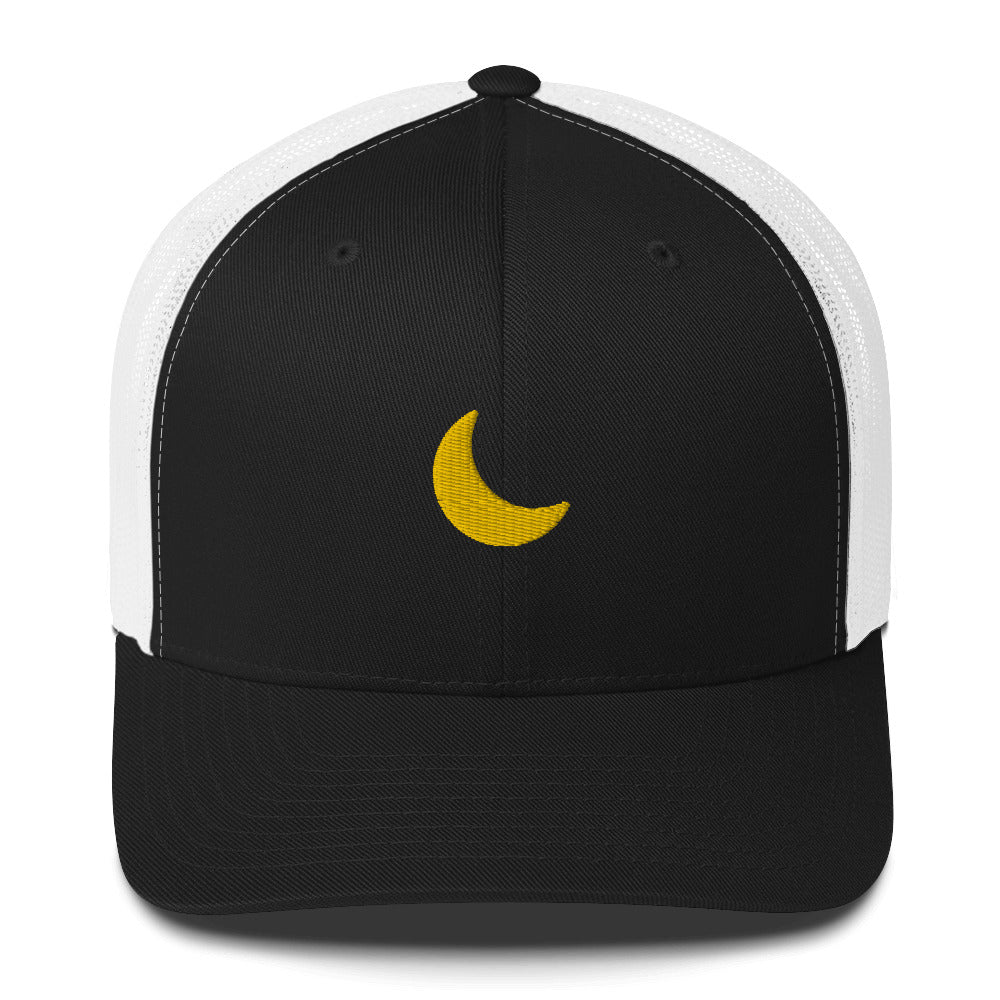 Embroidered Crescent Moon Trucker Cap