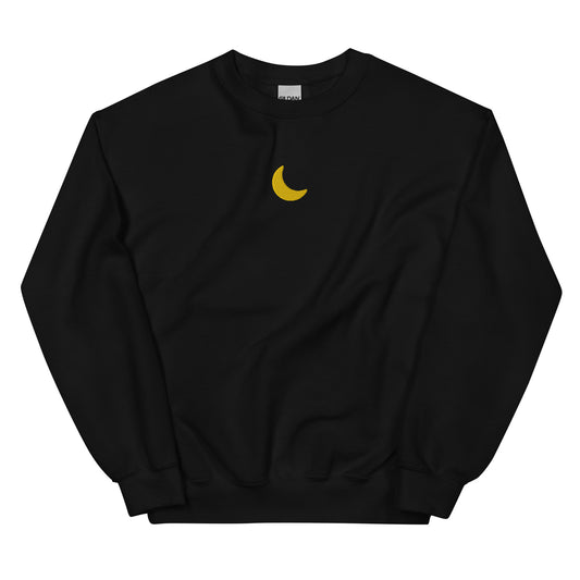 Embroidered Unisex Crescent Moon Crewneck