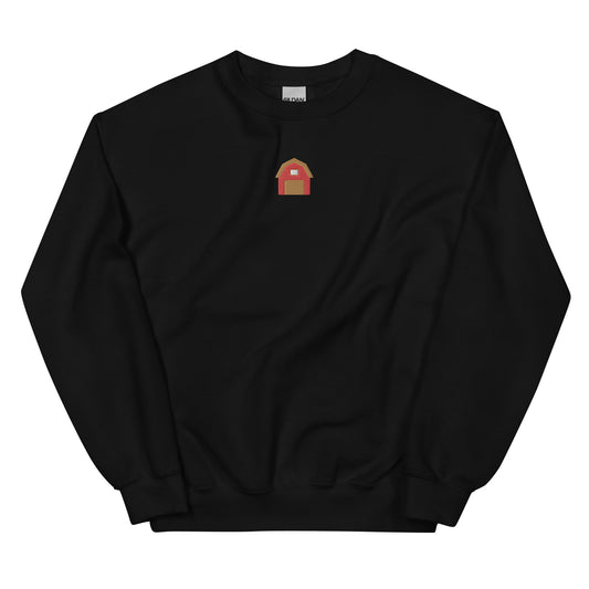 Embroidered Unisex Red Barn Sweatshirt