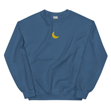 Embroidered Unisex Crescent Moon Crewneck