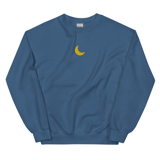Embroidered Unisex Crescent Moon Crewneck