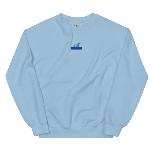 Embroidered Wave Crewneck