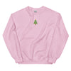 Embroidered Unisex Christmas Tree with Lights Crewneck