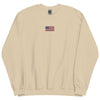 Embroidered American Flag Crewneck