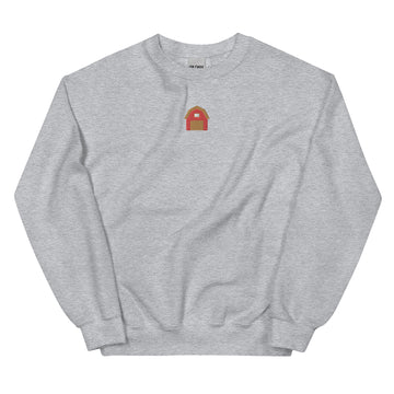 Embroidered Unisex Red Barn Sweatshirt