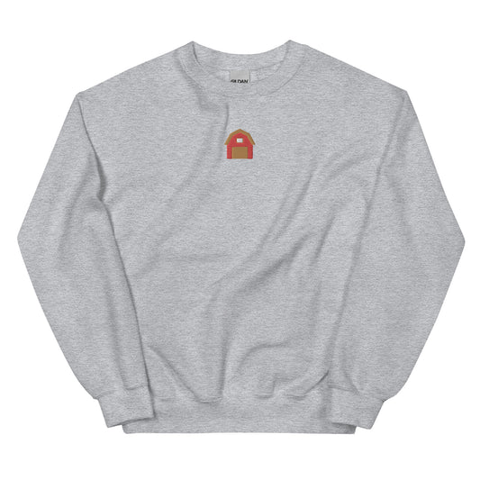 Embroidered Unisex Red Barn Sweatshirt