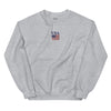 Embroidered Unisex American Flag+USA Crewneck