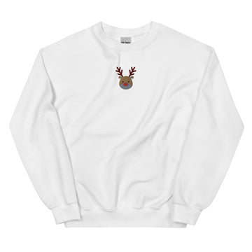 Embroidered Unisex Reindeer Crewneck