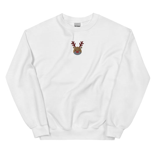Embroidered Unisex Reindeer Crewneck