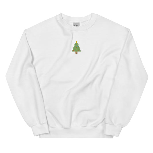 Embroidered Unisex Christmas Tree with Lights Crewneck